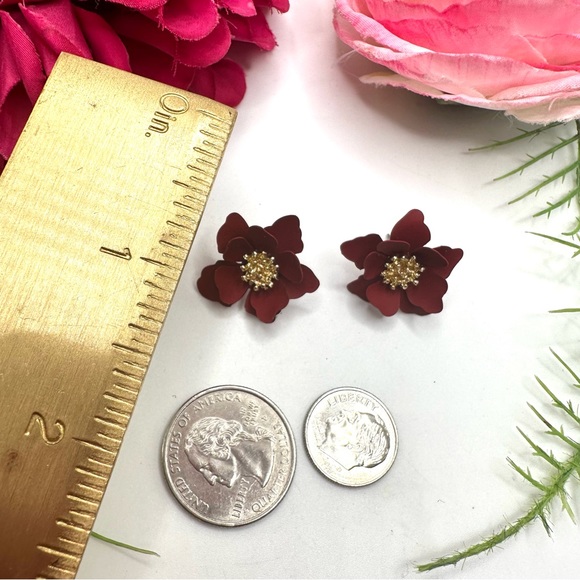 NEW⚜️Red Cherry Blossom Flower Earrings - Picture 6 of 7